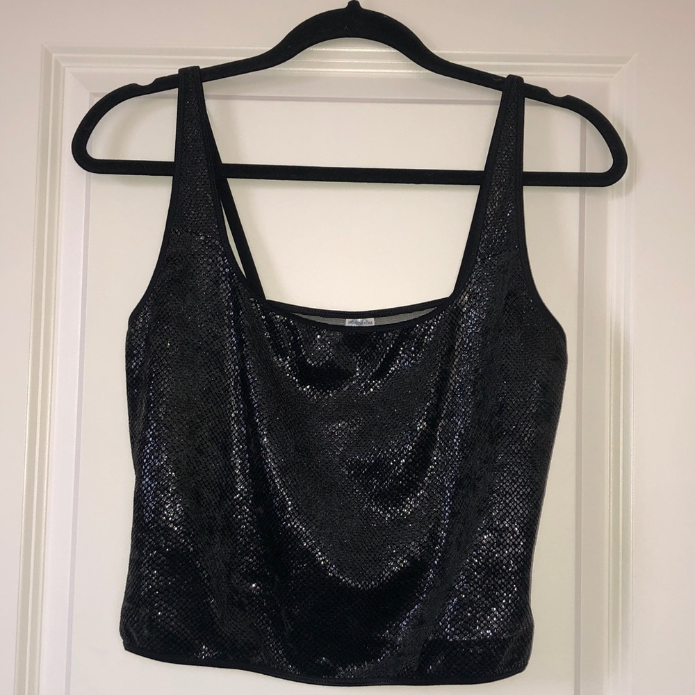 Nordstrom Black Mesh Snake Tank Top